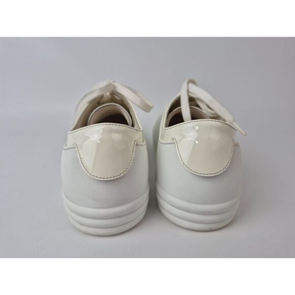 Chanel Women's Cream White Rubber Patent Leather CC Sneakers Size 37 - Picture 5 of 7